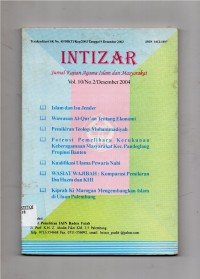Intizar jurnal kajian keislaman dan kemasyarakatan